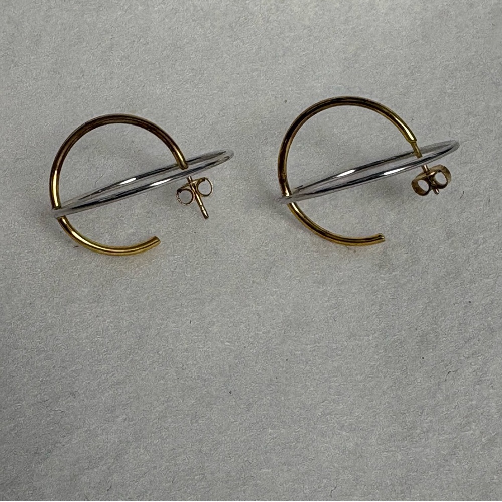 CHARLOTTE CHESNAIS Saturn M Earrings Gold Vermeil Sterling Silver - Picture 3 of 16